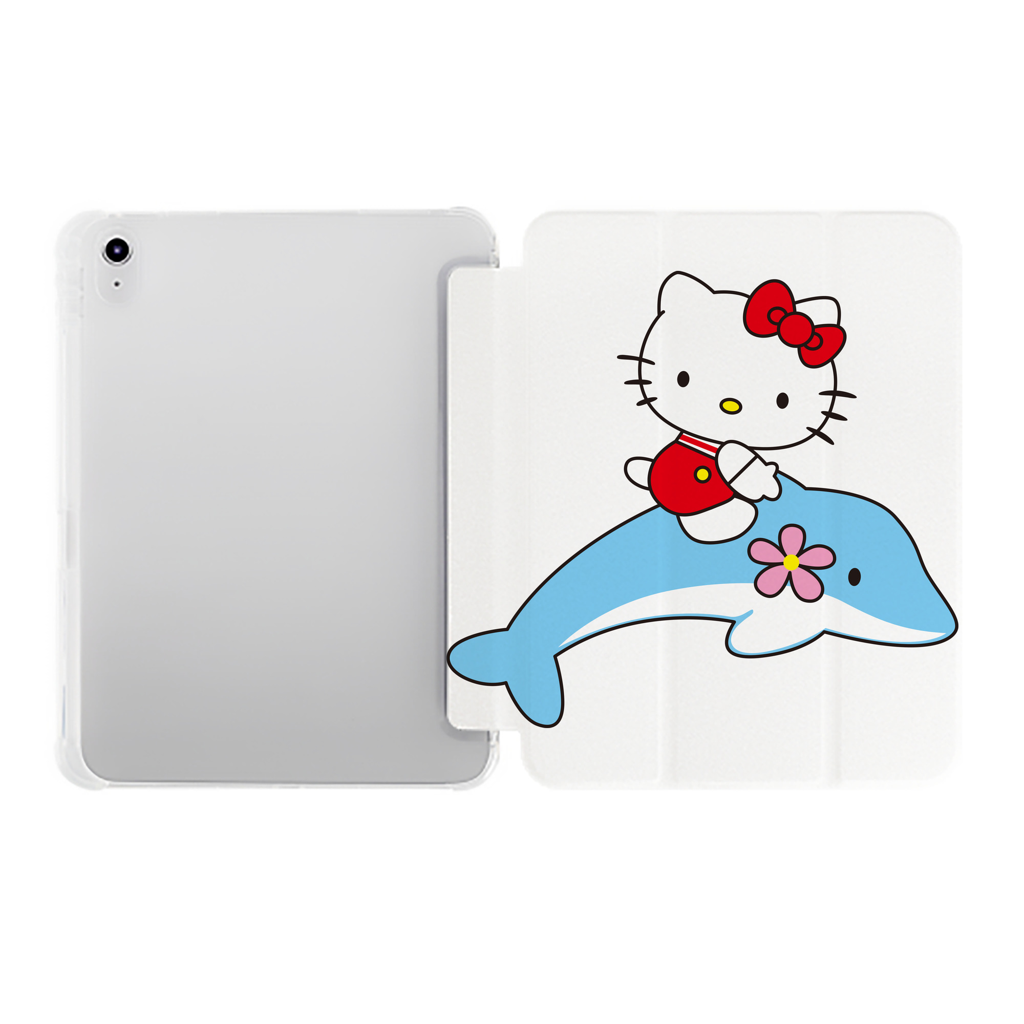 （画像用） Hello Kitty ハローキティ IPad ケース ペン収納付き 三つ折りスタンド PUレザー×シリコン 対応機種9.5/10.5/10.9インチ